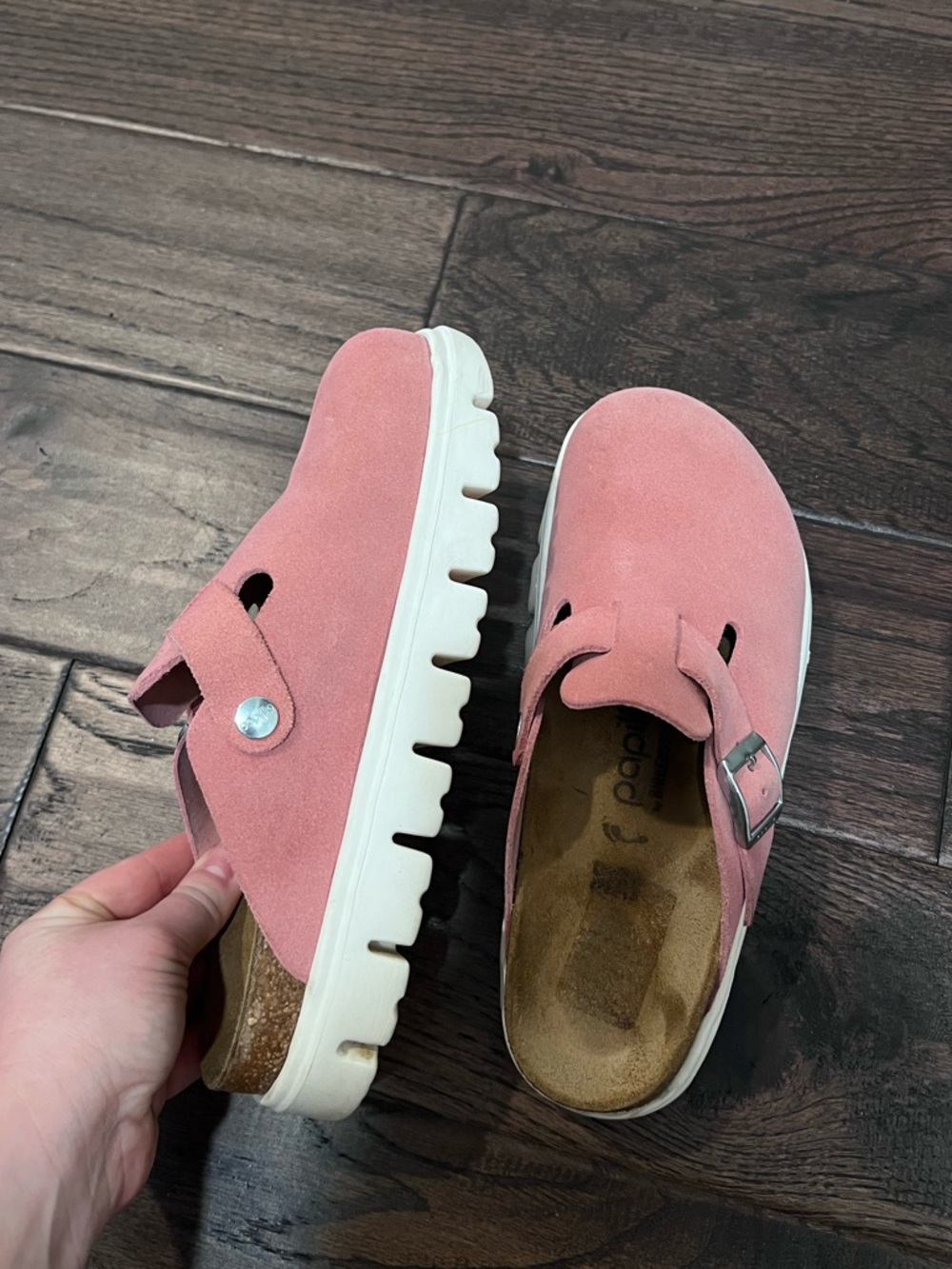 Birkenstock Boston Suede (Pink) Worn 
Size 37 EU, Size 6- 6 1/2 US
